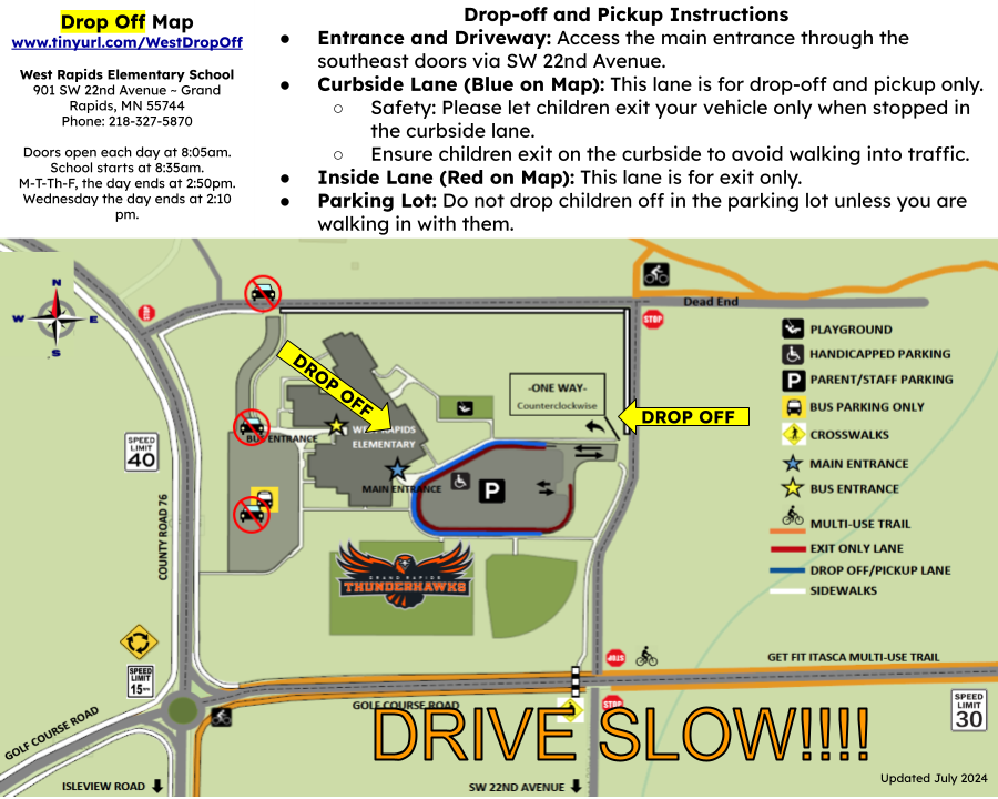 parent drop off map